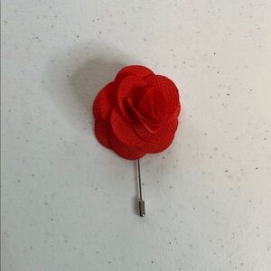 Elegant Red Flower Brooch